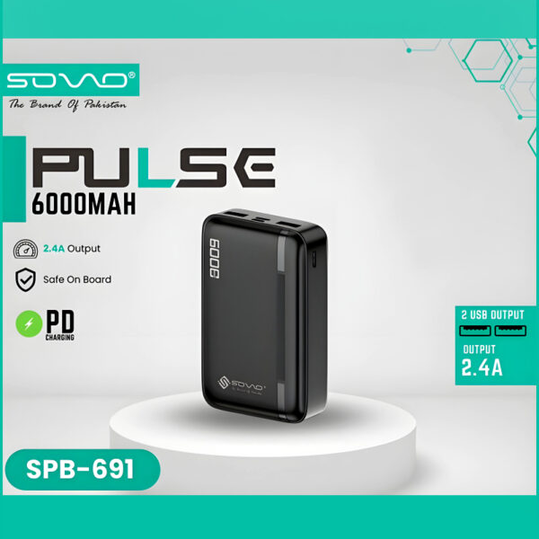 SOVO SPB-691 6000mAh (Pulse Service) Pocket-Size Portable Power Bank - Image 5