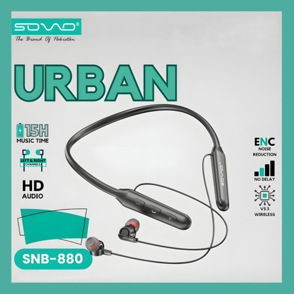Sovo SNB-880 Urban High-Quality Wireless Stereo Neckband With Superior Sound - Image 6
