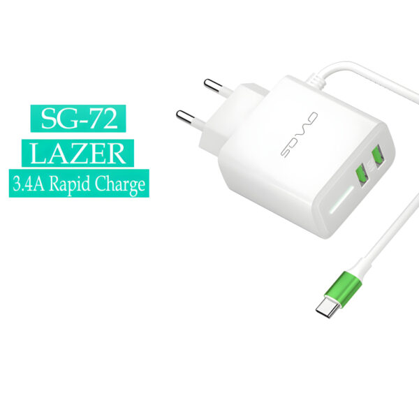 SOVO SG-72 Lazer 3.4-Amp Charger With Dual USB Output And LED Light - Image 3