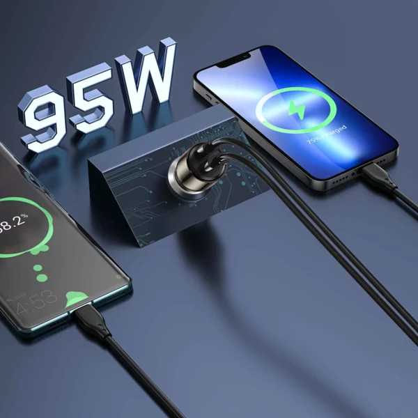 WI-QC012 95W PD+QC KIRSITE GEEK FAST CAR CHARGER - Image 4