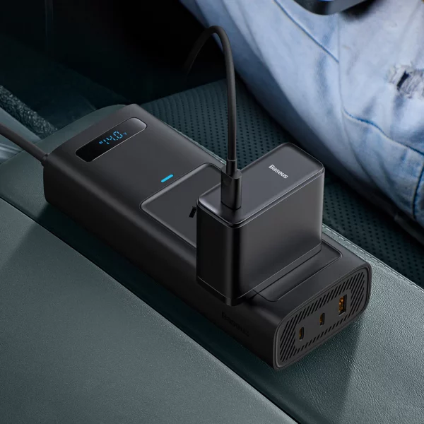 Baseus In-car Inverter 150W (220V CN/EU) in Black CGNB020101 - Image 3