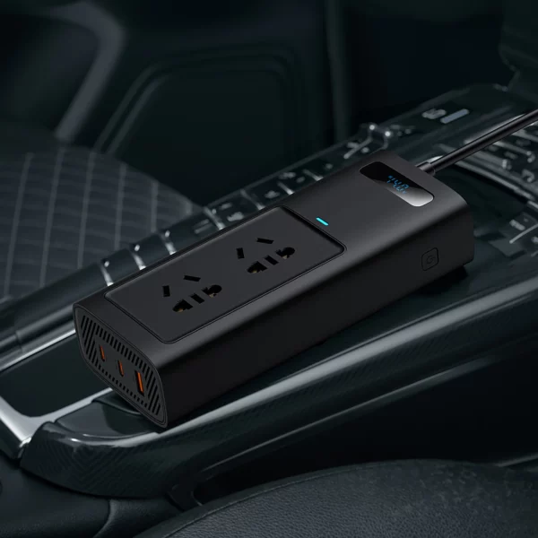 Baseus In-car Inverter 150W (220V CN/EU) in Black CGNB020101 - Image 4
