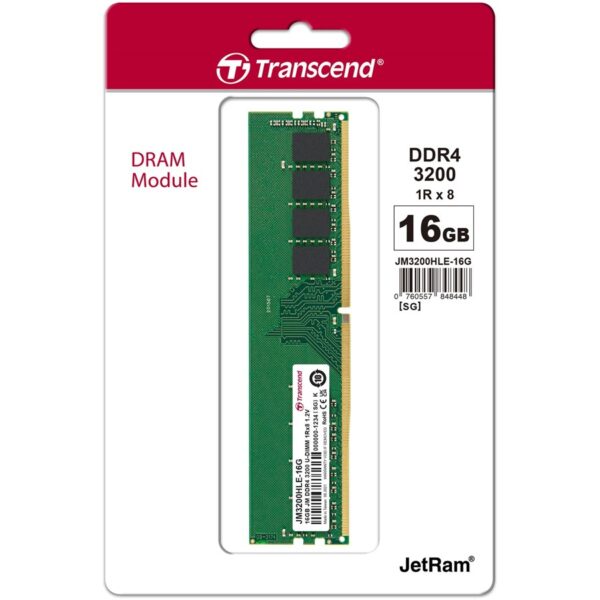 Transcend 16GB DDR4-3200MHz U-DIMM JetRam Desktop Memory JM3200HLE-16G - Image 2