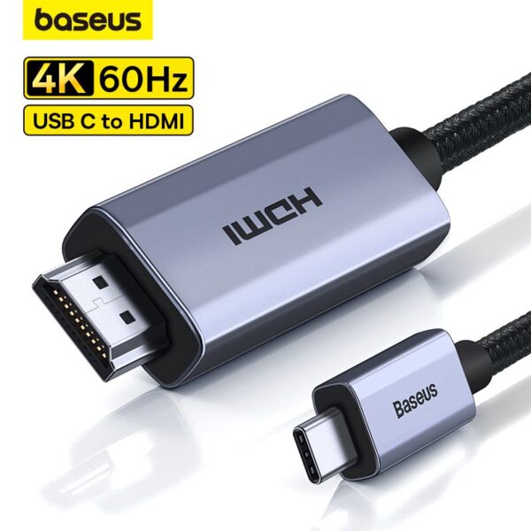 Baseus High Definition Series Type-C to HDMI 4K Adapter Cable – Graphene Build – 1m Black - Image 4