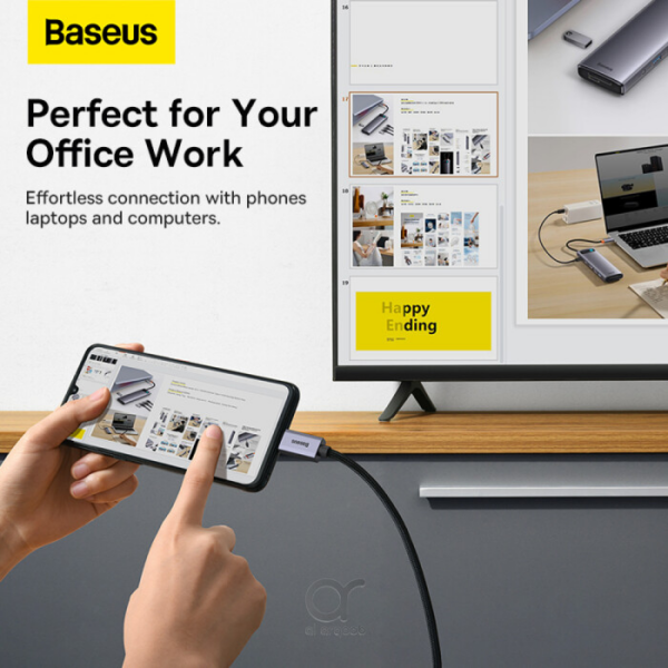 Baseus High Definition Series Type-C to HDMI 4K Adapter Cable – Graphene Build – 1m Black - Image 6