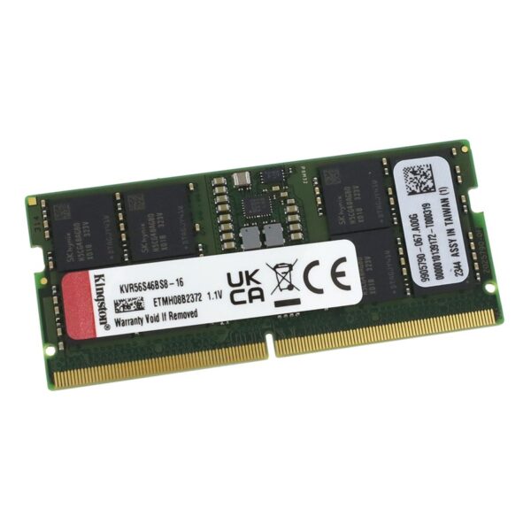 Kingston ValueRAM 16GB 5600MT/s DDR5 SODIMM KVR56S46BS8-16 Laptop Memory