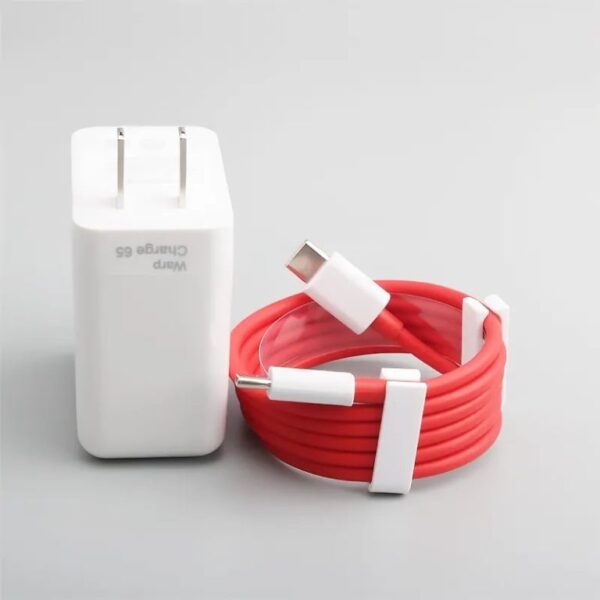 ONEPLUS 65W ORIGINAL SUPER FAST WARP CHARGE (US PIN) WITH TYPE C TO TYPE C CABLE - Image 4