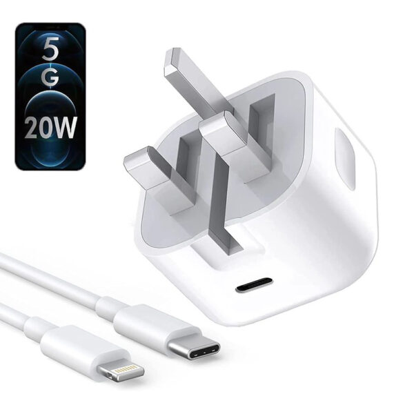 Usb-C Pd 20w Power Adapter Charger 3 Pin Uk Pin) With cable