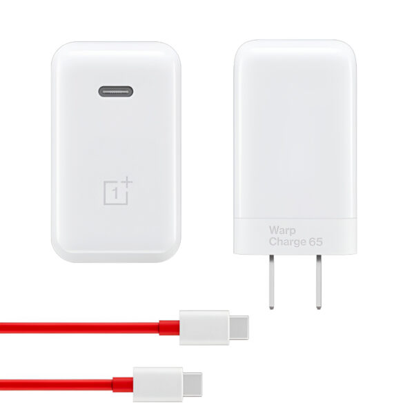 ONEPLUS 65W ORIGINAL SUPER FAST WARP CHARGE (US PIN) WITH TYPE C TO TYPE C CABLE - Image 3