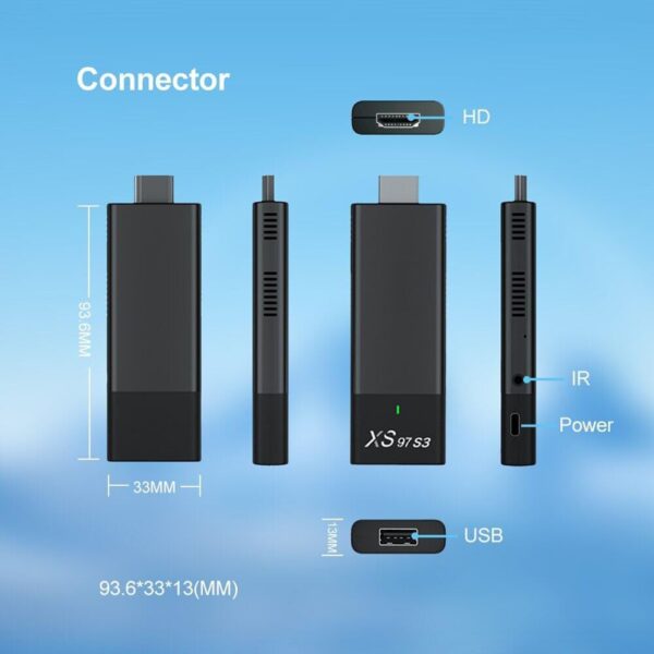 XS97 S3 ALLWINNER H313 ANDROID 10 DUAL WIFI QUAD CORE 2GB+8GB 4K TV STICK - Image 2