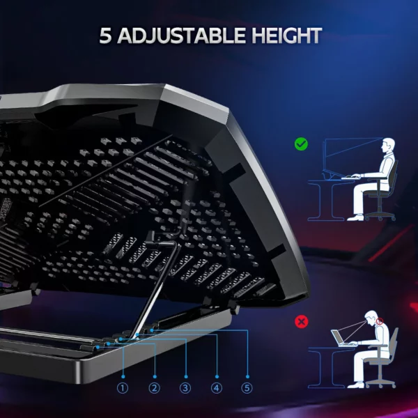 F2 PLUS COOLCOLD GAMING COOLER 3 BIG FANS COOLING PAD FOR 10-15.6 - Image 4