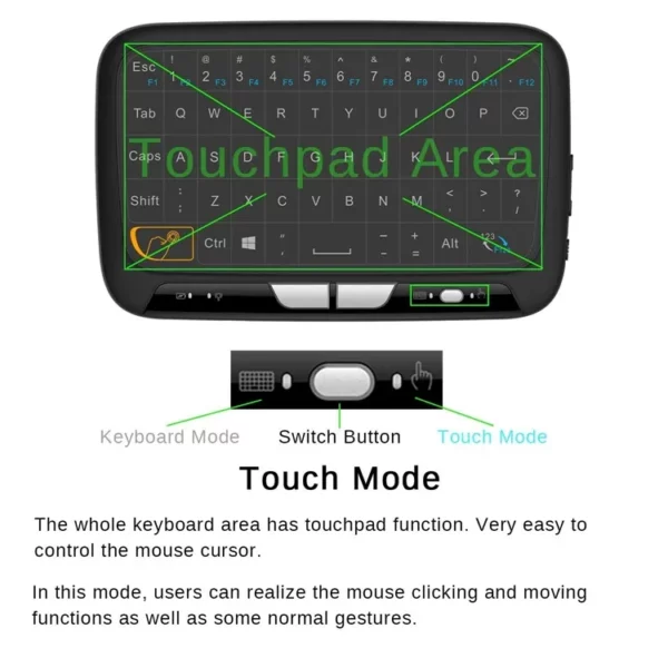 H18+ 2.4GHZ WIRELESS KEYBOARD FULL TOUCHPAD BACKLIGHT KEYBOARD - Image 5