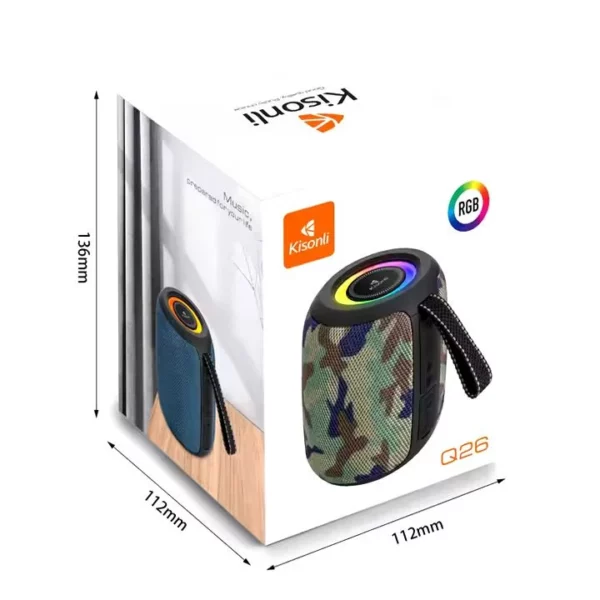 KISONLI Q26 10W BT/FM/USB/TF/TWS/RGB BLUETOOTH WITH HORN SMALL SPEAKER - Image 2