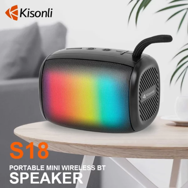 KISONLI S18 RGB COLORFUL HIGH QUALITY PORTABLE BLUETOOTH SPEAKER - Image 6