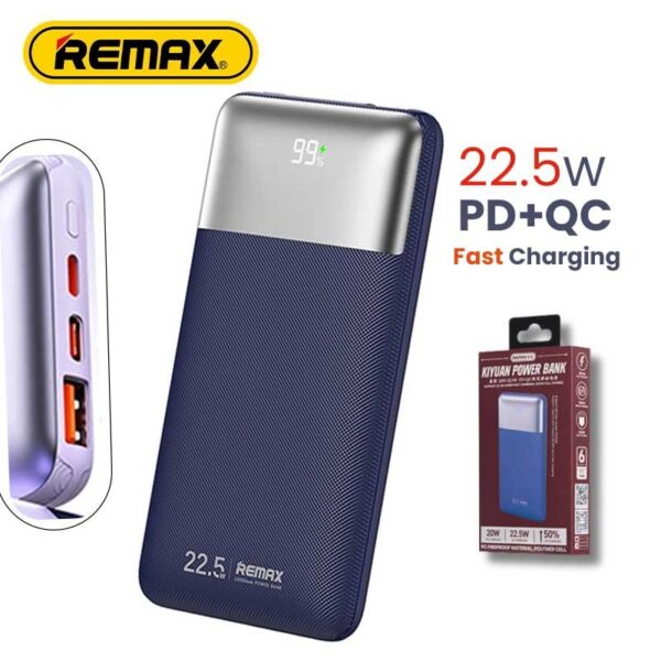 REMAX Kiyuan Series 20W+22.5W PD+QC Fast Charging Power Bank 10000mAh RPP-5 Dark Blue - Image 2