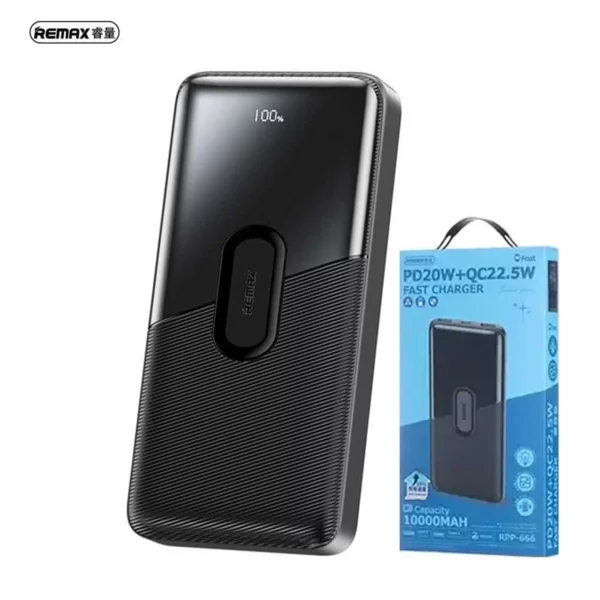 REMAX RPP-666 PD20W+QC22.5W FAST CHARGING POWER BANK 10000MAH BLACK - Image 3