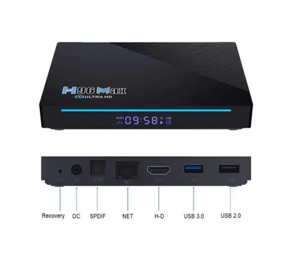 Smart Box H96MAX 8GB+64GB Quad Core 4K Ultra HD 11.0v - Image 2