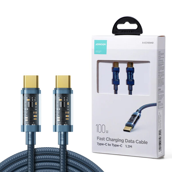 JOYROOM S-CC100A12 Type-C to TYPE-C 100W Data Cable 1.2m Blue - Image 2