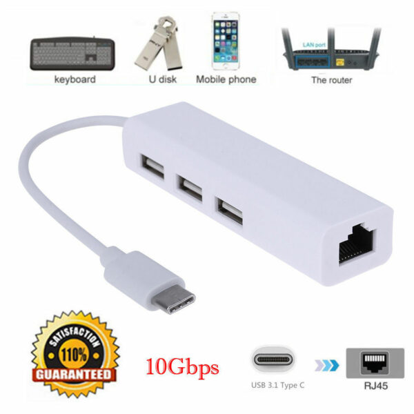 Type C 3.1 to Lan and USB Hub - Image 3