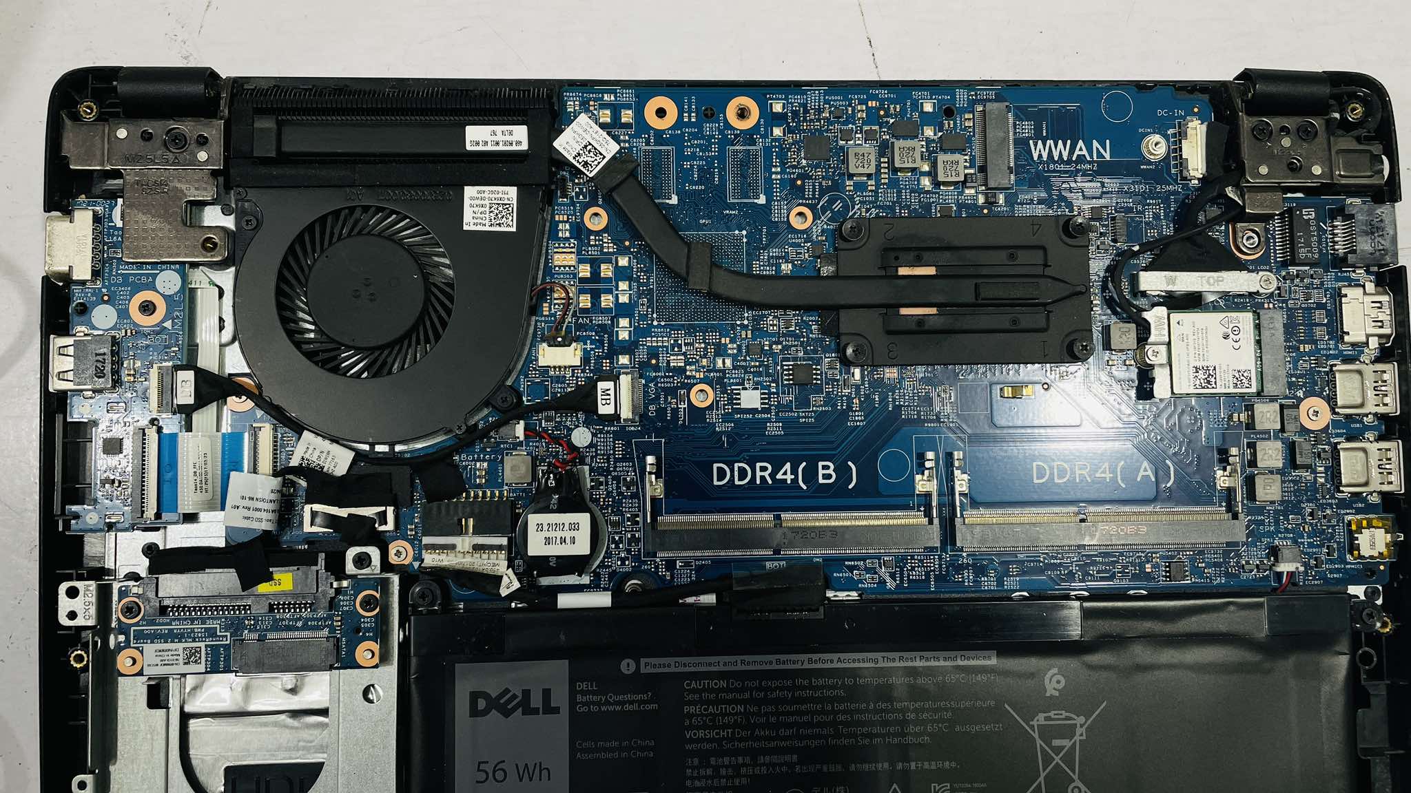 Dell Latitude 3480 / 3580 Motherboard System Board Intel i3-6th Generation CPU